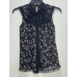 ANNA SUI for Target  Romantic Baby Doll Ruffles Mesh Tie Sleeveless top …